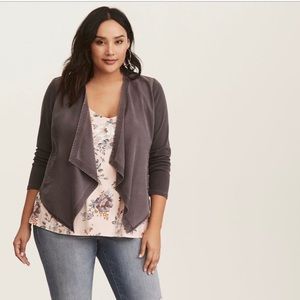 Torrid Gray Knit and Woven Jacket NWT